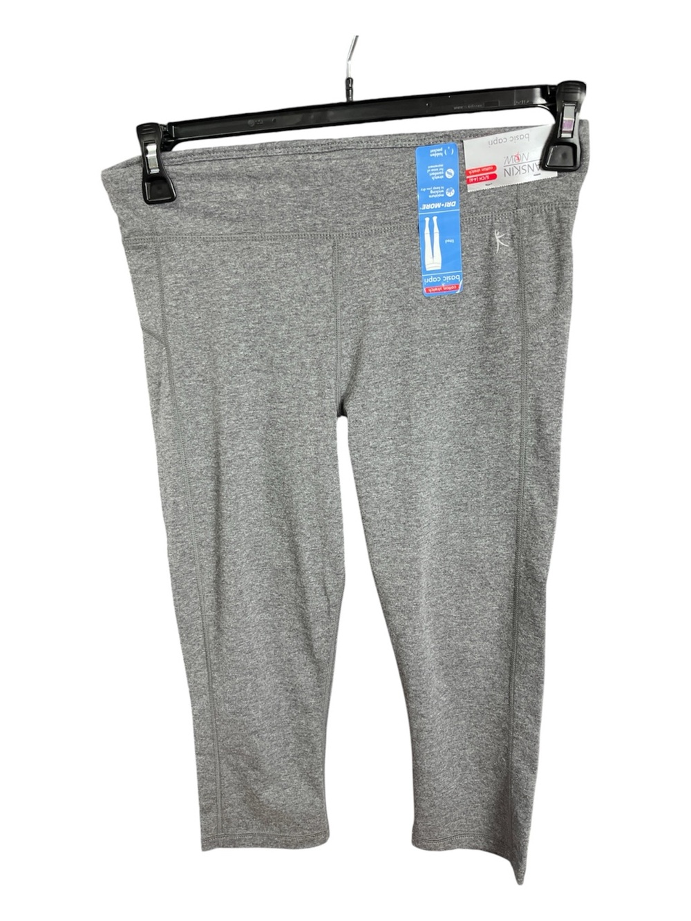 Danskin Now Heather Gray Dri-More Cotton Stretch Basic Capri LeggingsS (4-6) NWT